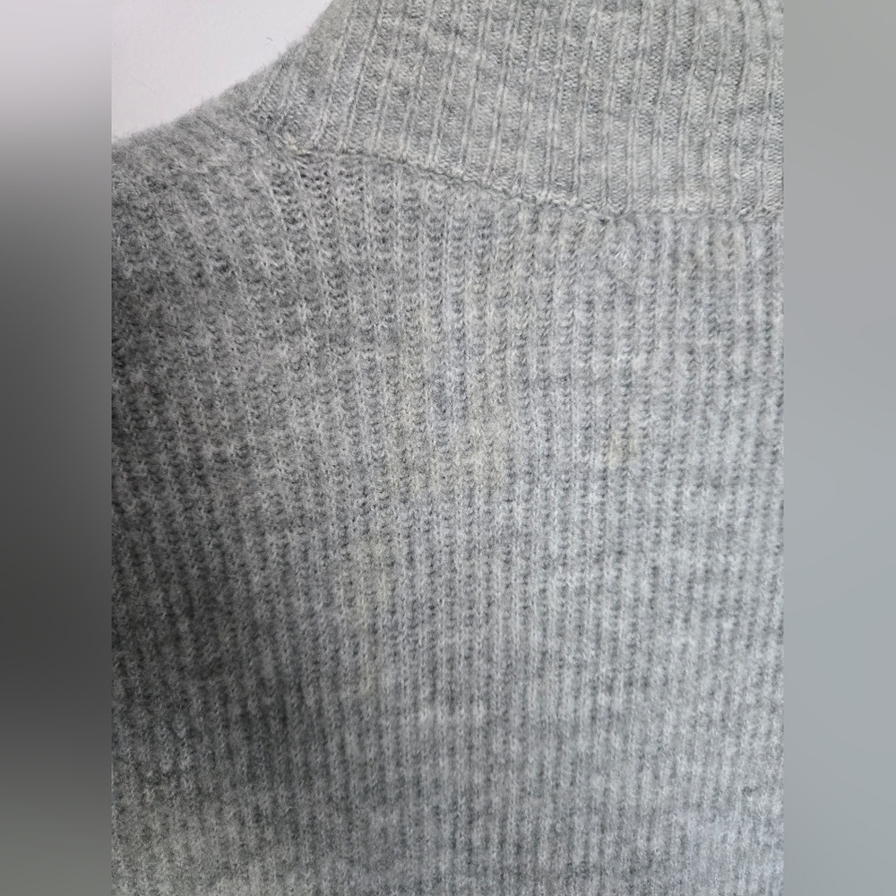 Gray Ribbed Open Cardigan - Picture 3 of 4
